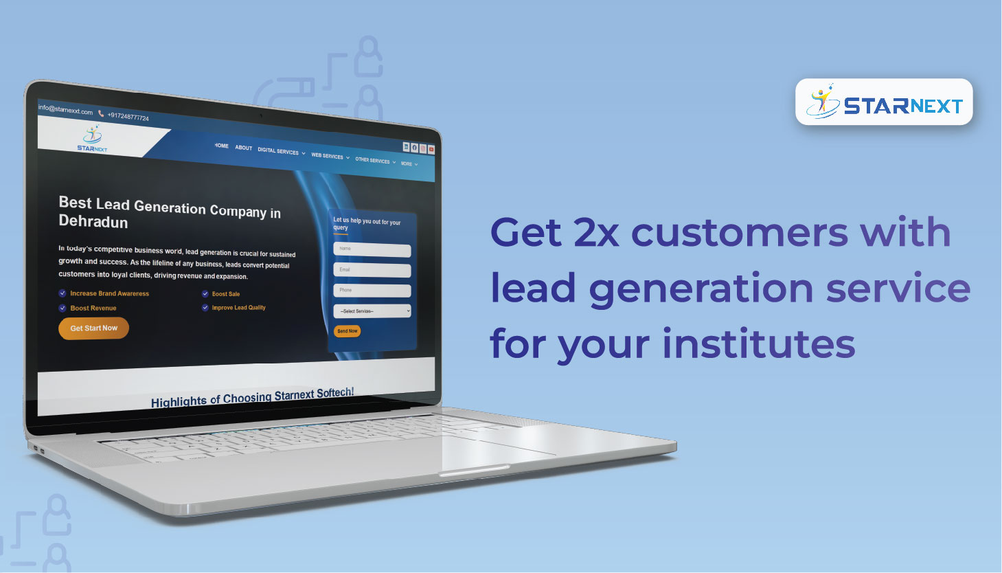 2x customers with lead generation service for your institute